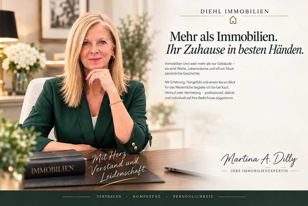 Martina A. Dilly von diehl Immobilien an ihrem Schreibtisch